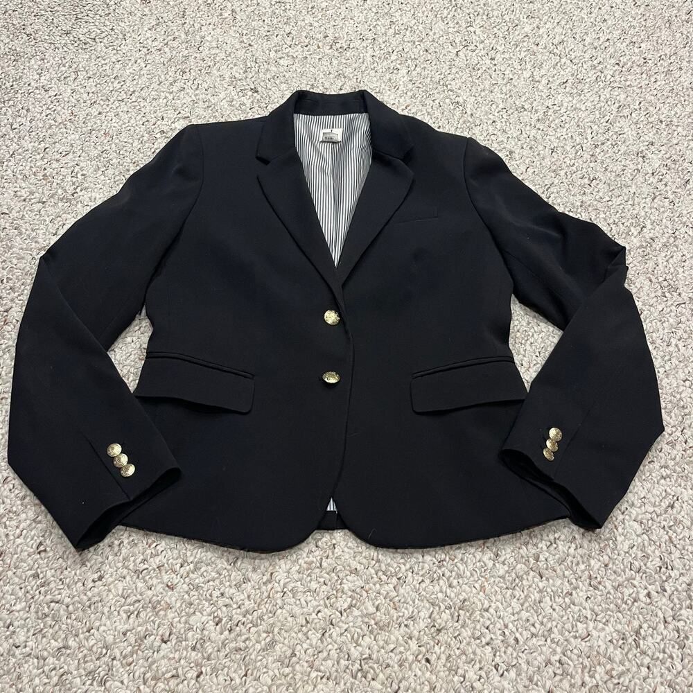 J by J Crew Schoolboy Blazer 8 Black Preppy Old Money Dark Academia Casual
